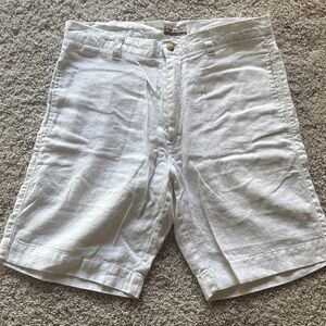 Classic White Men's Linen Shorts
